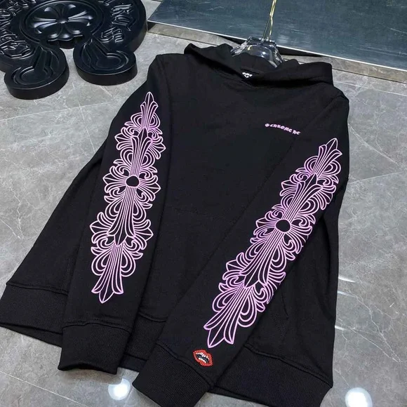 Chrome Hearts Black Hoodie with Pink Accents - Picture 5 of 8
